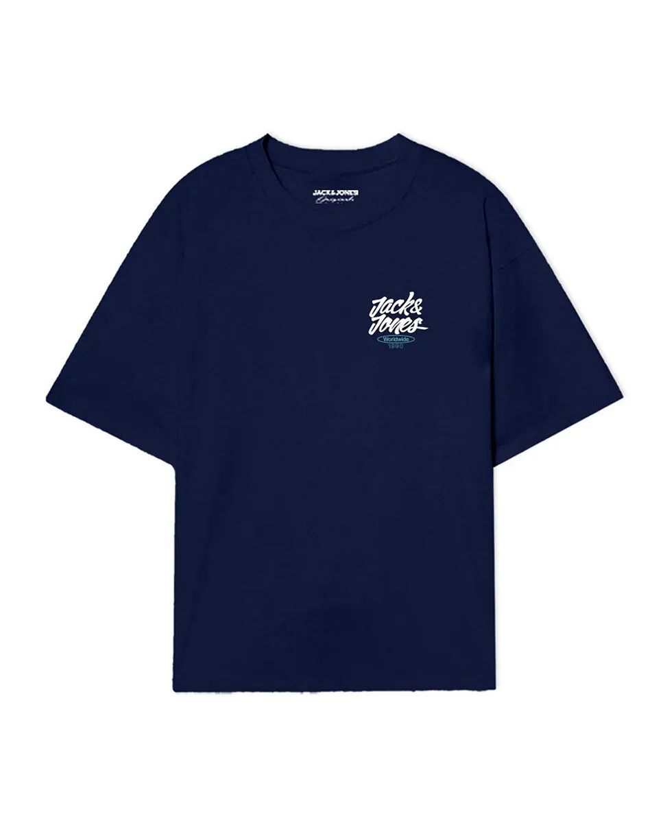 

Мужская футболка с принтом спереди, круглым вырезом и коротким рукавом Jack & Jones, цвет Verde Agua