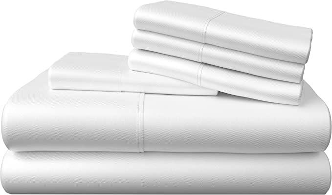

Комплект из 100% вискозы из бамбуковых охлаждающих простыней King Size и пододеяльников из 3 предметов | 2 наволочки на подушки с элегантной застежкой на пуговицы | 6 шт. простыней, наволочек и роскошной мягкой королевы белого цвета Bamboo Bay