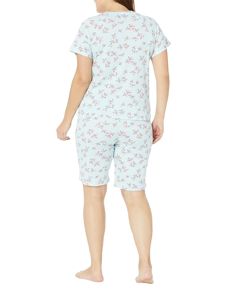 Пижамный комплект Karen Neuburger Short Sleeve V-Neck Bermuda PJ Set, цвет Hibiscus Floral