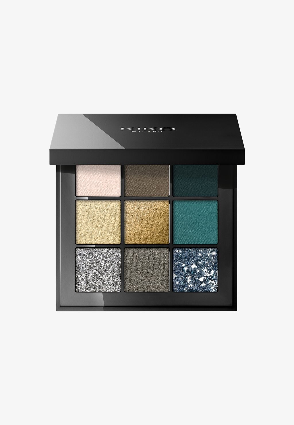 палитра теней для век kiko milano glamour multi finish eyeshadow palette 2 5 г Палитра теней для век GLAMOUR MULTI FINISH EYESHADOW PALETTE KIKO Milano, цвет green vibes