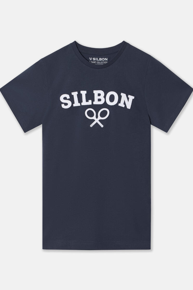 Футболка с ракеткой Silbon Silbon, темно-синий