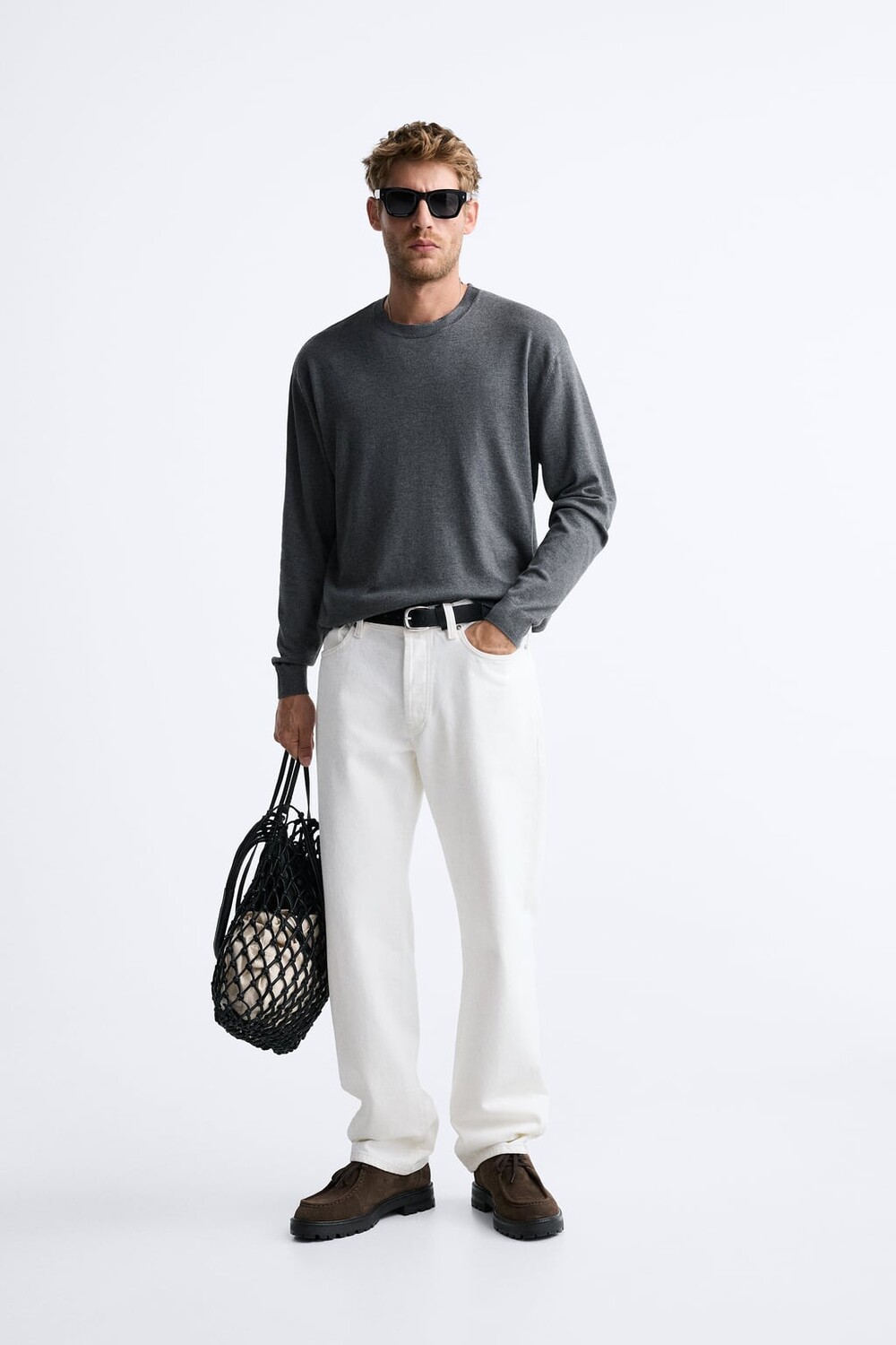 

Свитер из смесовой вискозы ZARA, серый