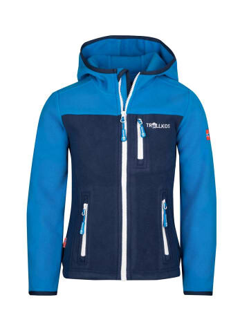 

Флисовая куртка Trollkids Fleece Jacke mit Kapuze Stavanger, цвет Azurblau/Marineblau, Черный