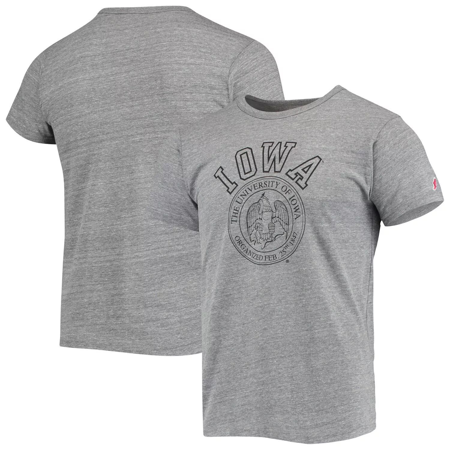 

Мужская лига студенческой одежды Серая футболка Iowa Hawkeyes Tide Seal Nuevo Victory Falls Tri-Blend
