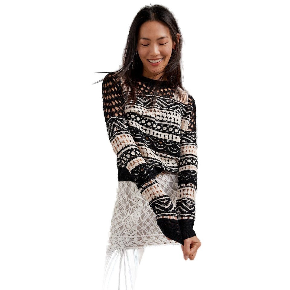 

Свитер Desigual Stripes, черный