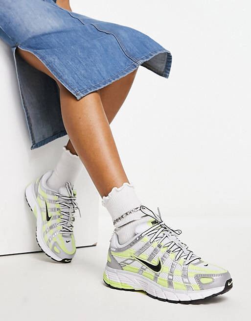 

Кроссовки Nike P-6000 лимонного и серебристого цветов