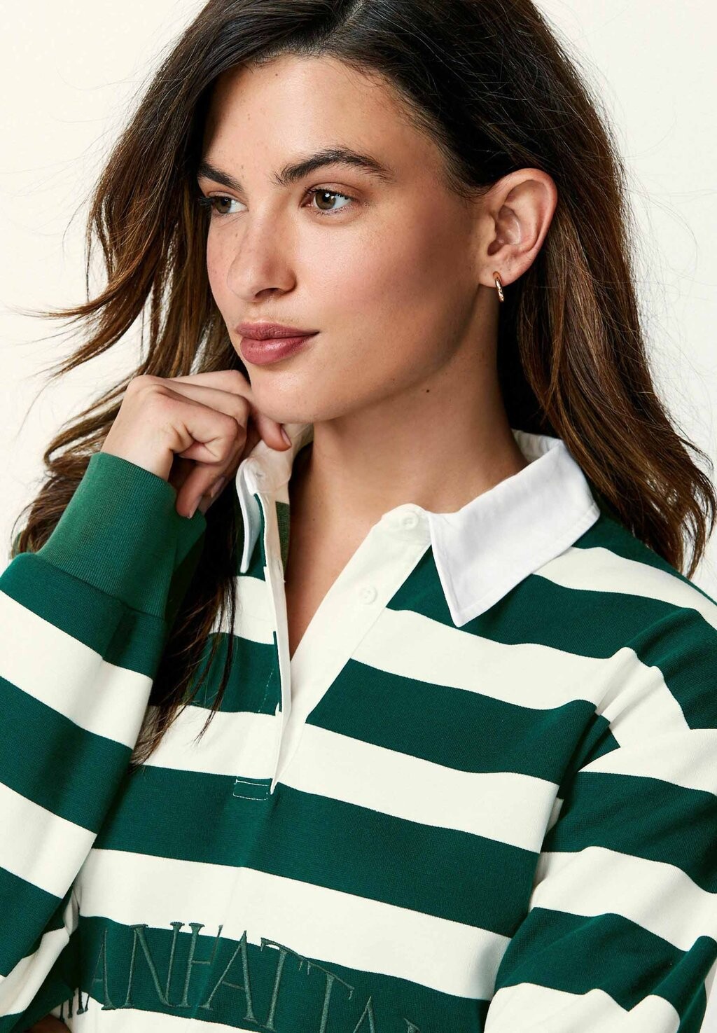 

Рубашка поло STRIPE GRAPHIC BUTTON DOWN RUGBY Next, зеленый