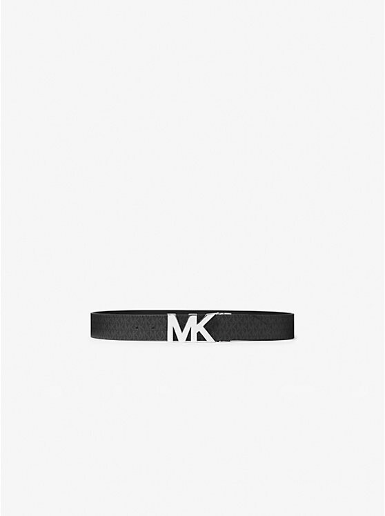 

Двусторонний логотип и кожаный поясной ремень Michael Kors, черный