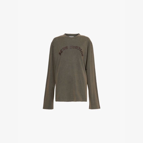 

Толстовка Brand-Patches с круглым вырезом из хлопкового трикотажа Acne Studios, черный