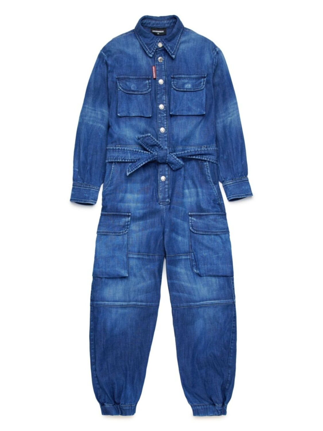 DSQUARED2 KIDS джинсовый комбинезон с длинными рукавами, синий
