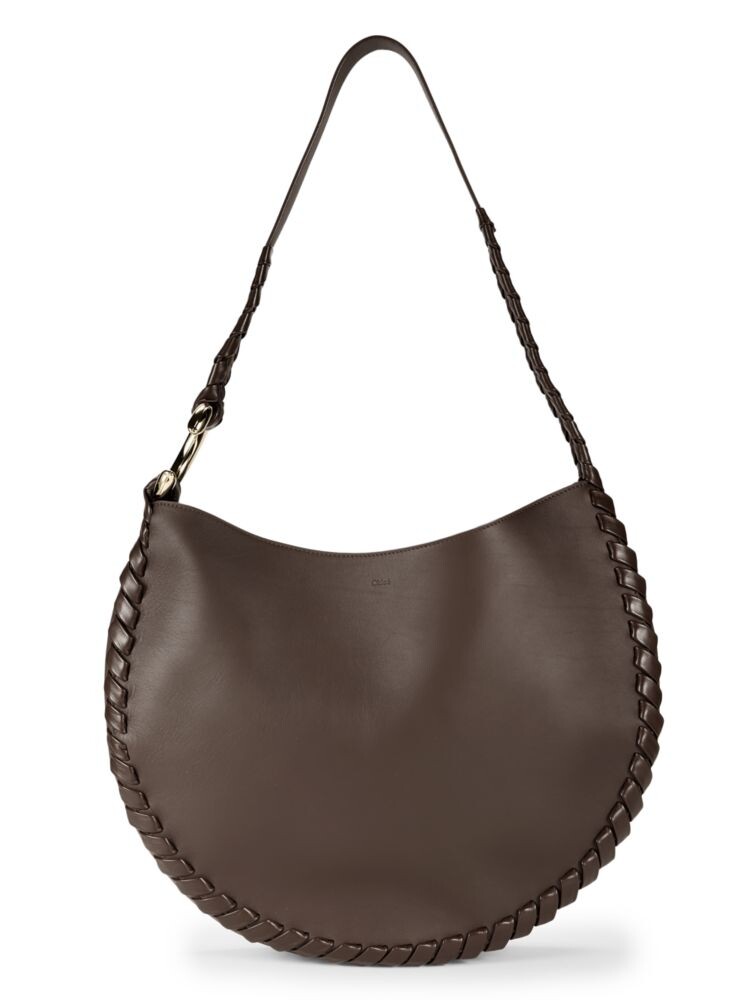 

Кожаная сумка-хобо Chloé, цвет Dark Brown