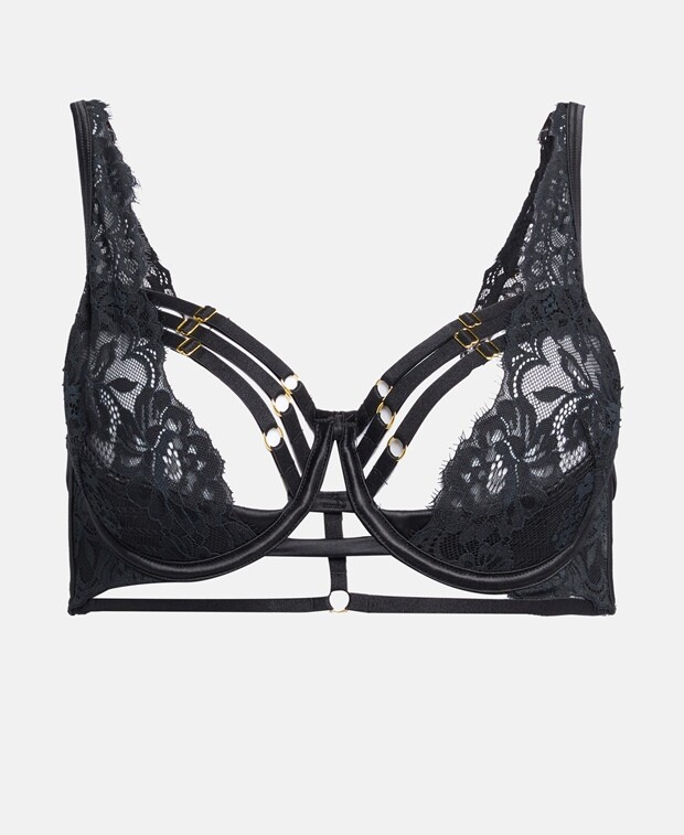 

Бюстгальтер на косточках, чашка D Hunkemöller, цвет Caviar Black