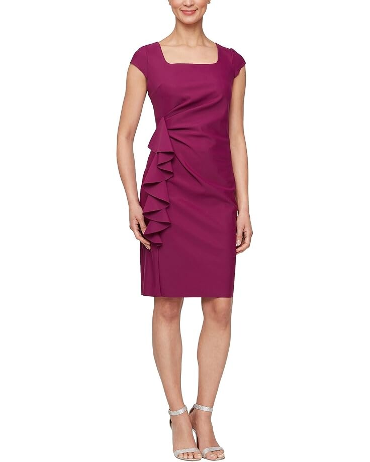 

Платье Alex Evenings Short Compression Sheath Dress with Square Neck, цвет Passion