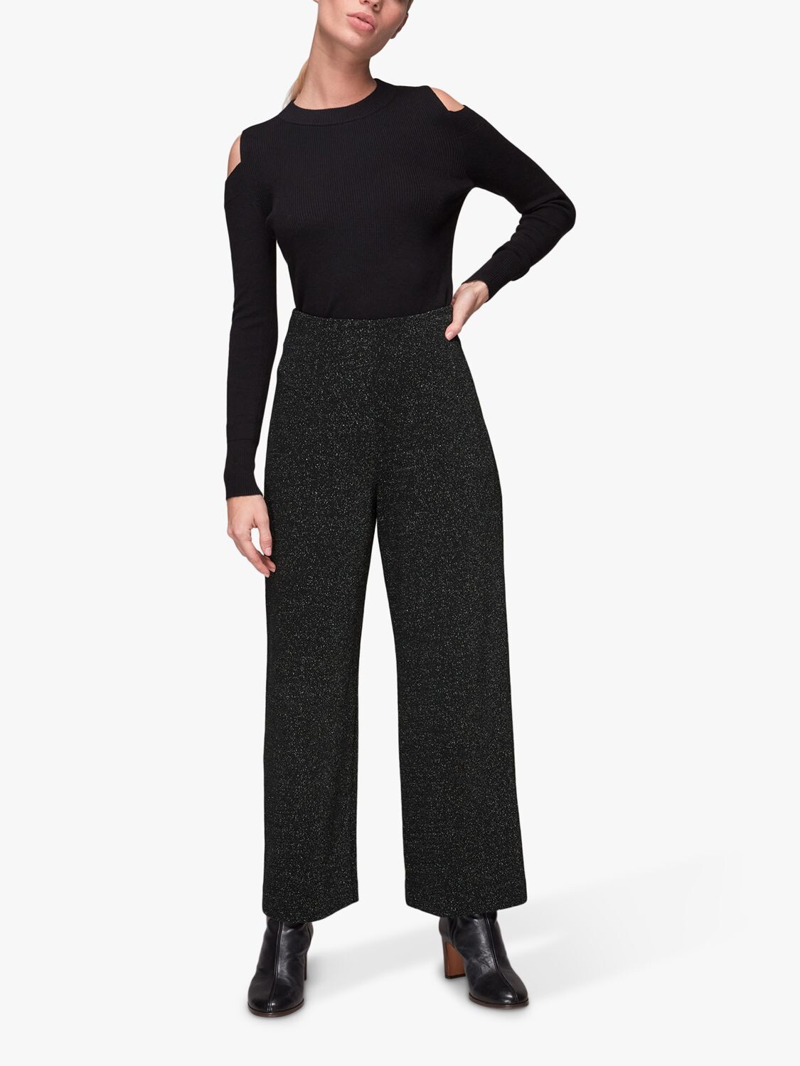

Брюки Whistles Ava Sparkle Ponte, черные, Черный