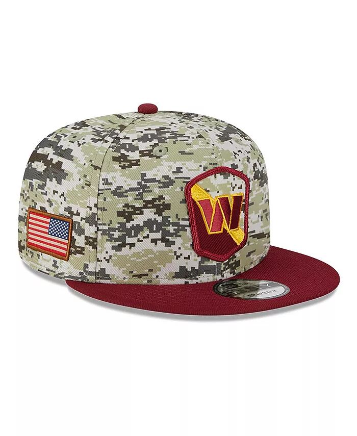 

Мужская камуфляжная, бордовая кепка Washington Commanders 2023 Salute To Service 9FIFTY Snapback New Era, зеленый