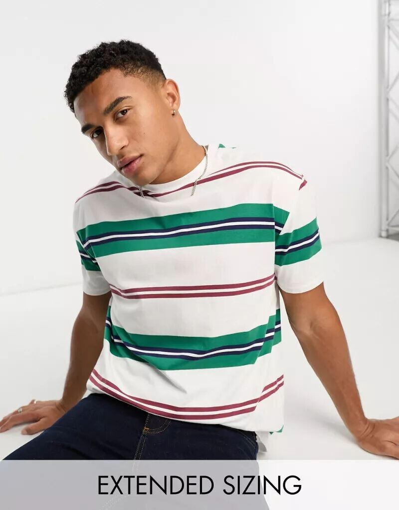 

ASOS — повседневная футболка в зелено-красную полоску