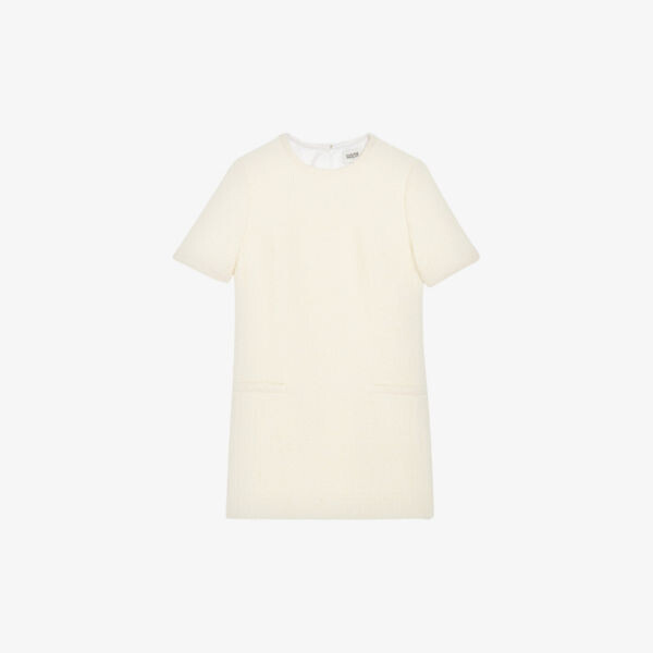 

Твидовое платье мини Rime свободного силуэта Claudie Pierlot, цвет naturels