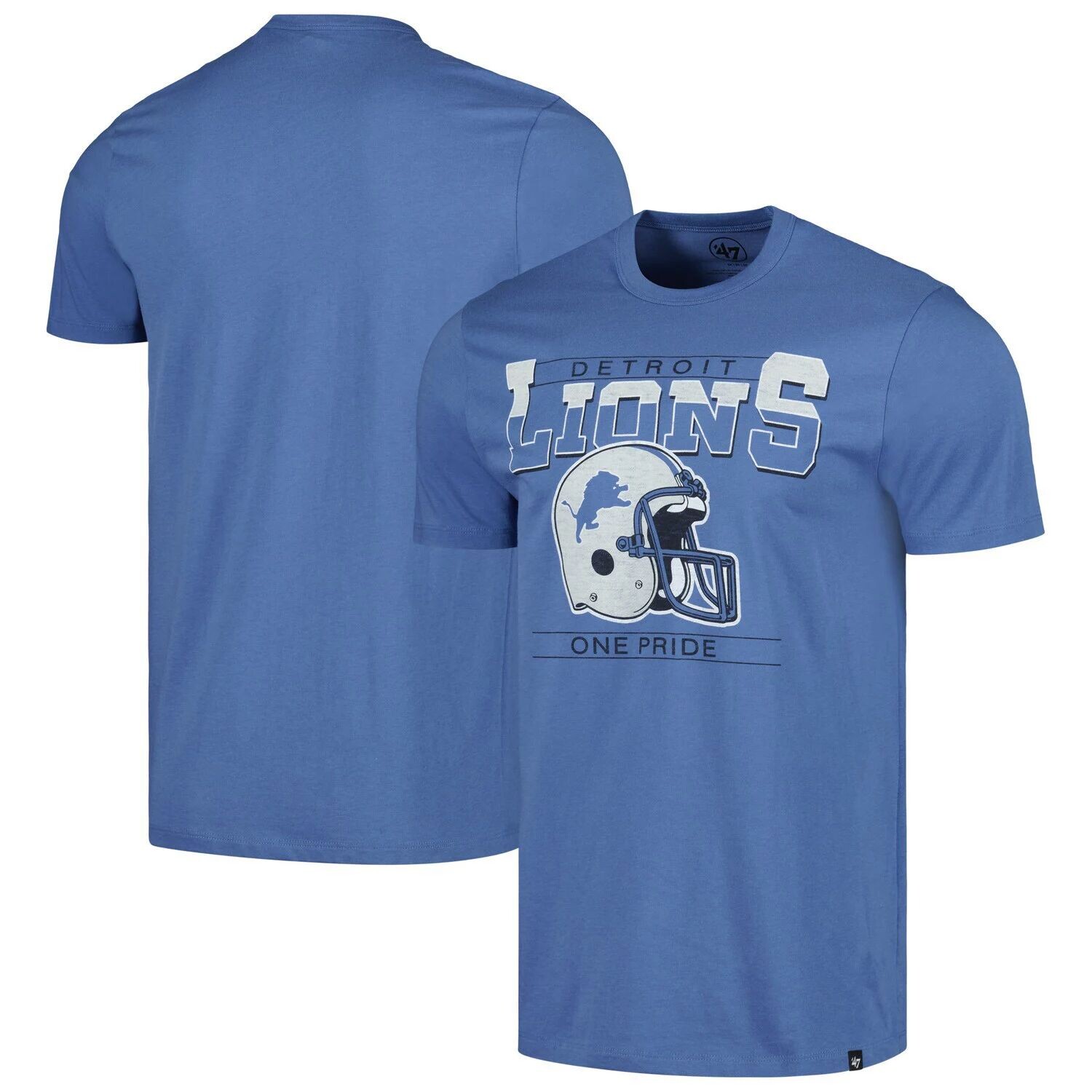 

Мужская синяя футболка '47 Detroit Lions Gridiron Classics Time Lock Franklin, Синий