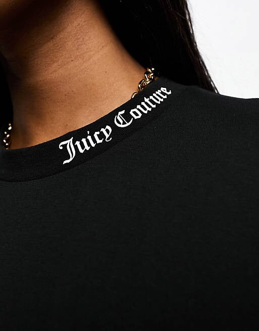 

Черная футболка бойфренда с логотипом Juicy Couture, Черный