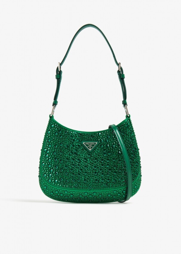 

Сумка через плечо Prada Cleo Satin Crystal, зеленый