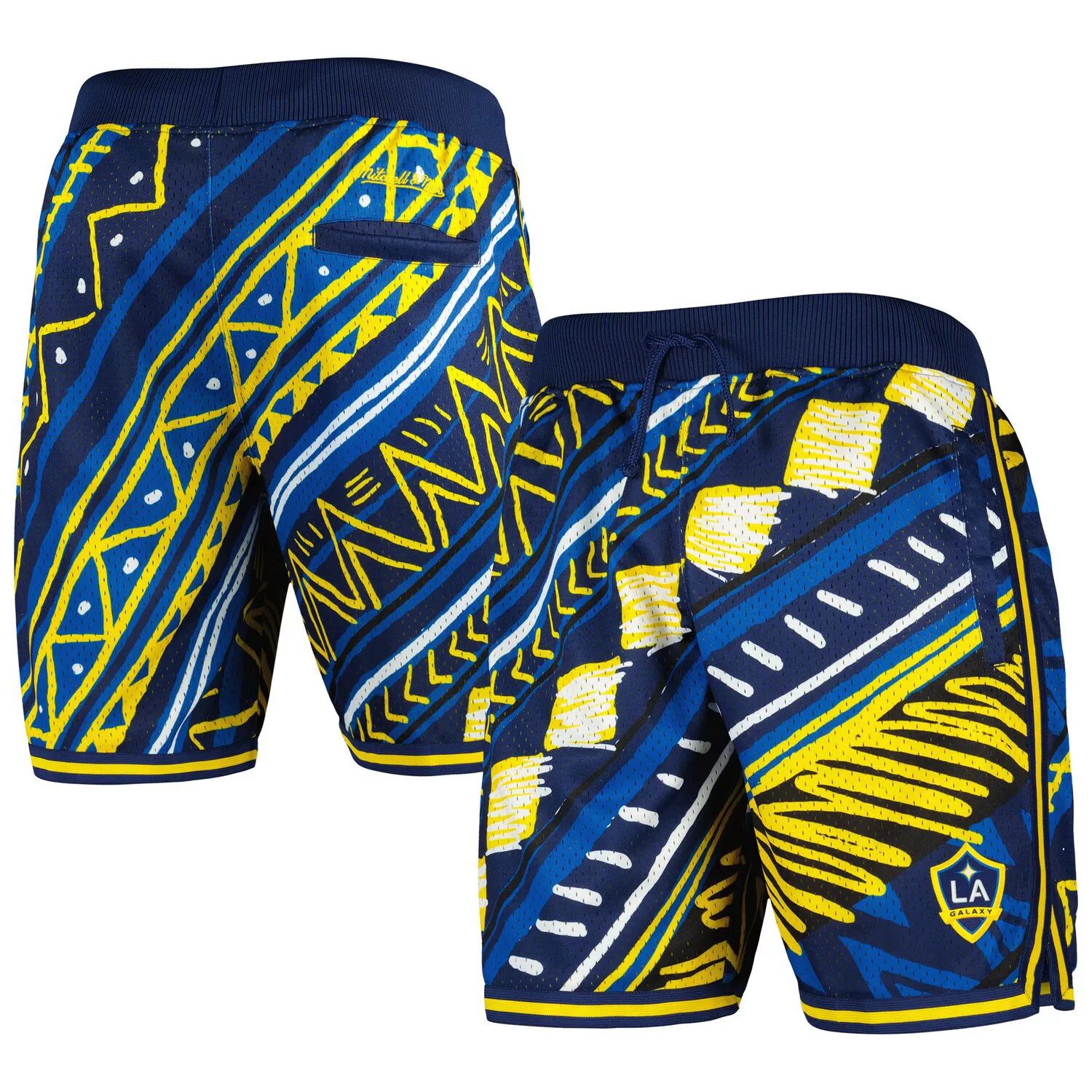 цена Мужские модные шорты Mitchell & Ness LA Galaxy Tribal темно-синего цвета