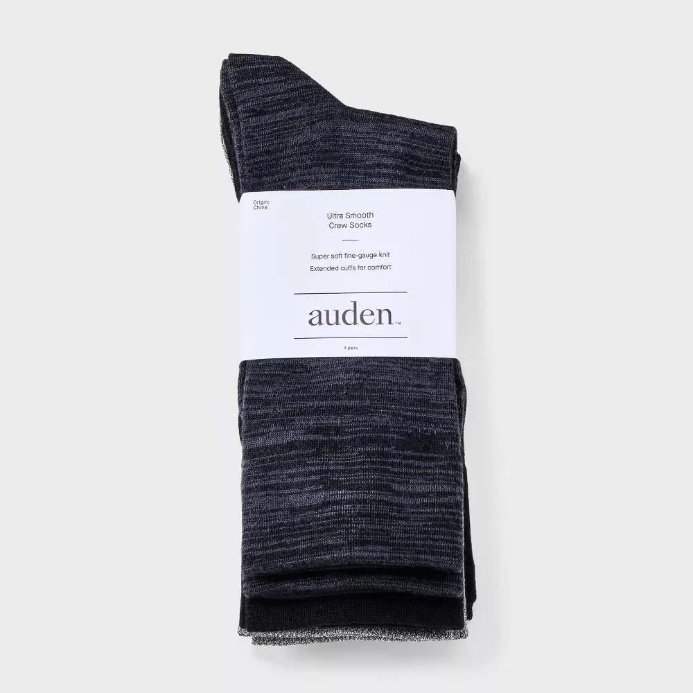 

Женские ультрагладкие супермягкие носки тонкой вязки 4 пары - Auden, цвет Black/Gray