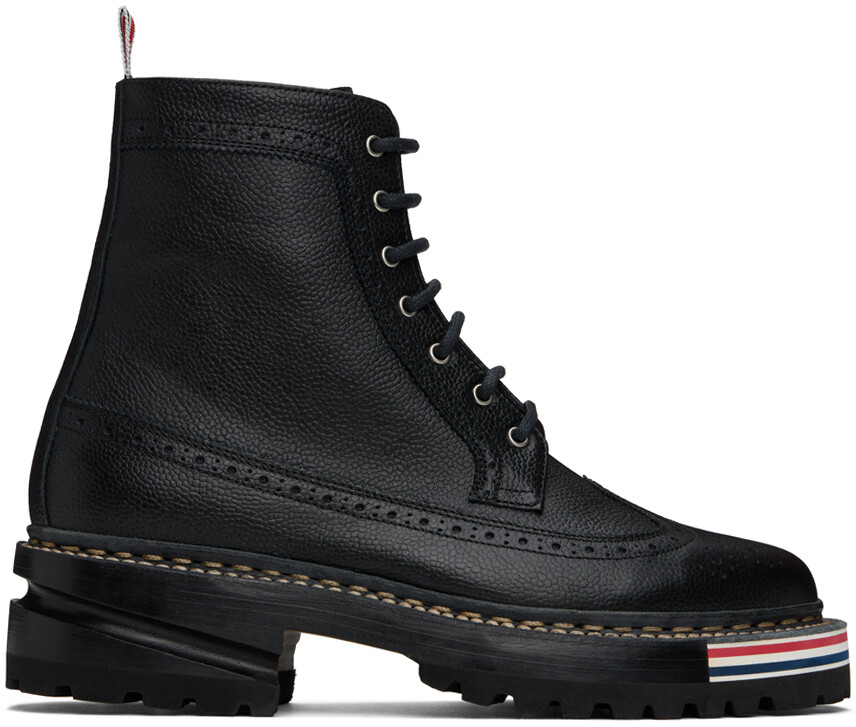 

Черные длинные ботинки на шнуровке Thom Browne