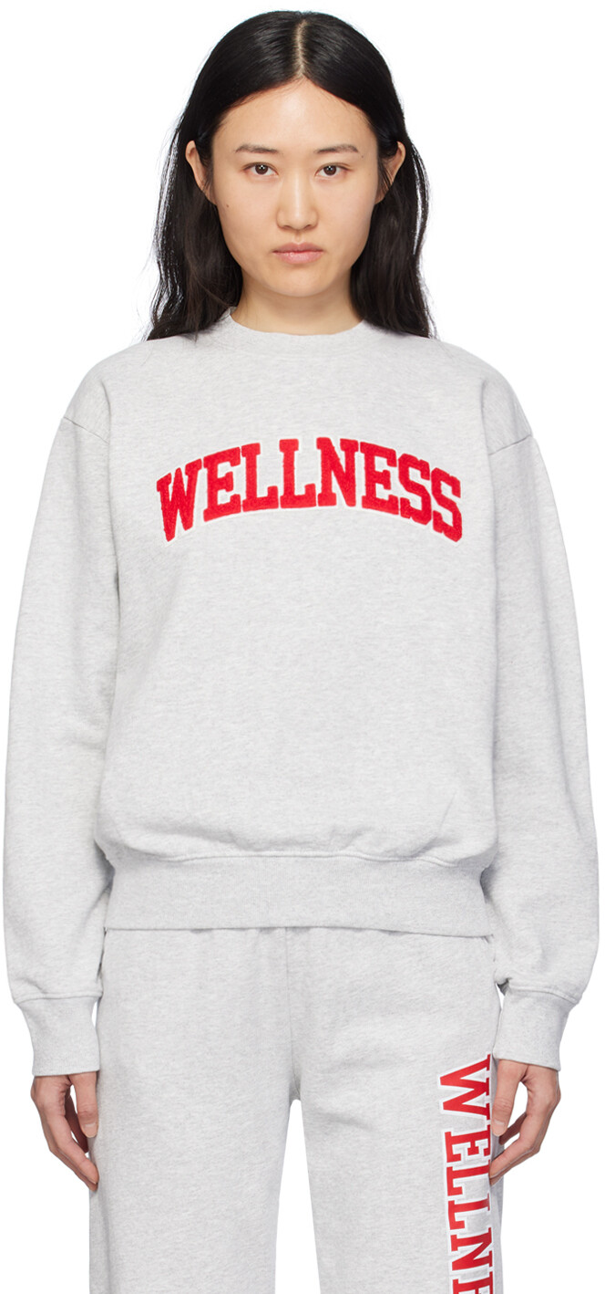 

Серый свитшот Ivy с надписью Wellness Sporty & Rich