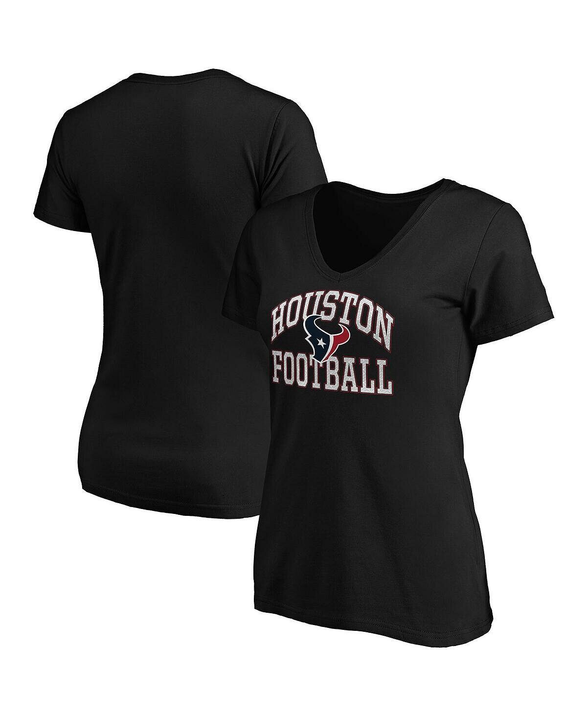

Черная женская футболка с v-образным вырезом Houston Texans Showtime Franchise Fit Majestic, черный