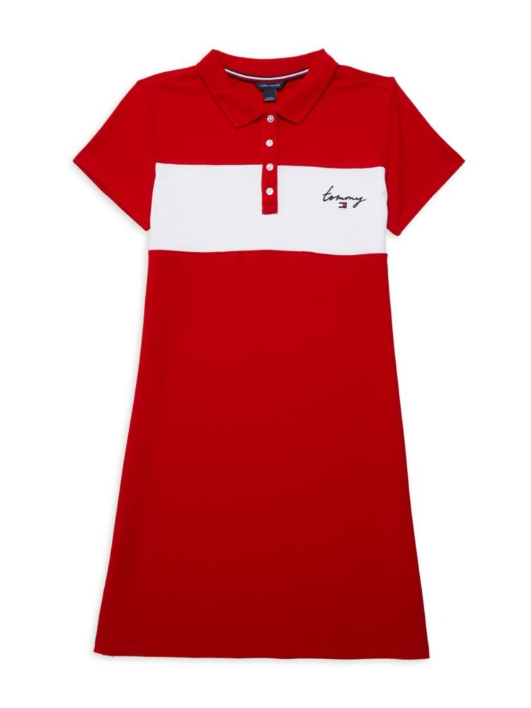 

Платье-поло с цветными блоками для девочек Tommy Hilfiger, красный