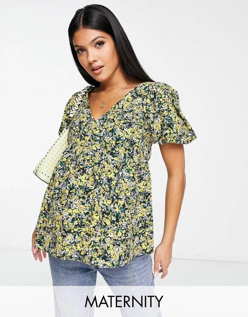 Topshop Повседневная блузка с ярким цветочным принтом для беременных