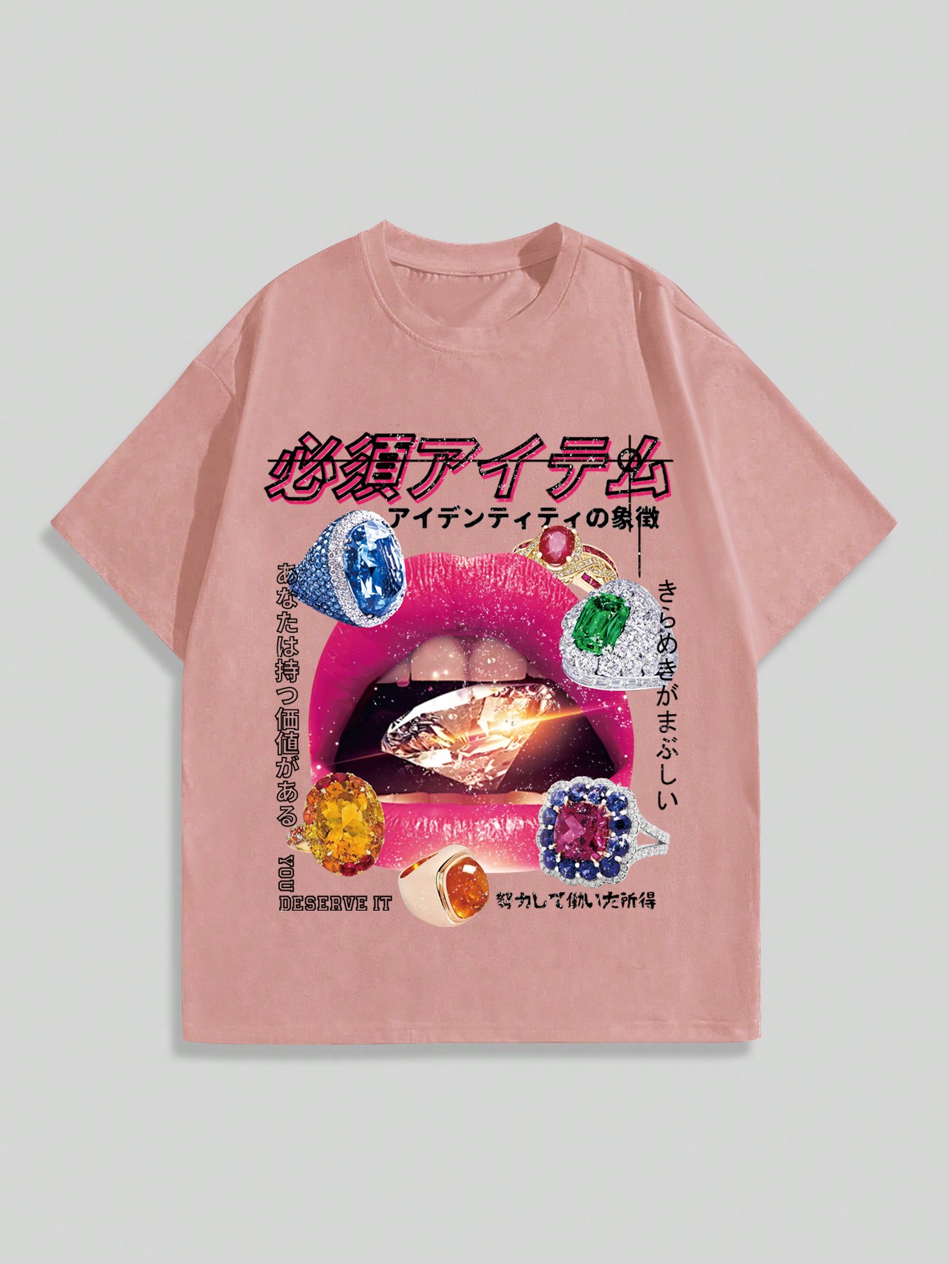 ROMWE Street Life Мужская уличная футболка с короткими рукавами и принтом в виде губ и букв, розовый футболка мужская повседневная универсальная с круглым вырезом модная рубашка с коротким рукавом и 3d принтом каракули в уличном стиле в ст