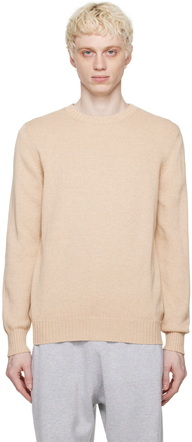 

Бежевый свитер с круглым вырезом Ghiaia Cashmere