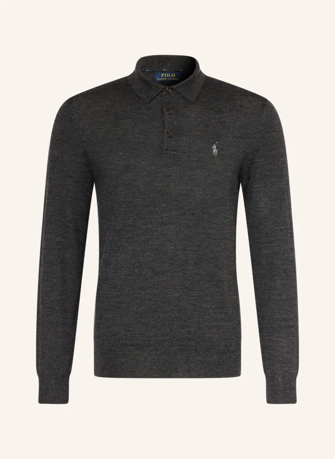 

Вязаная рубашка-поло Polo Ralph Lauren, серый