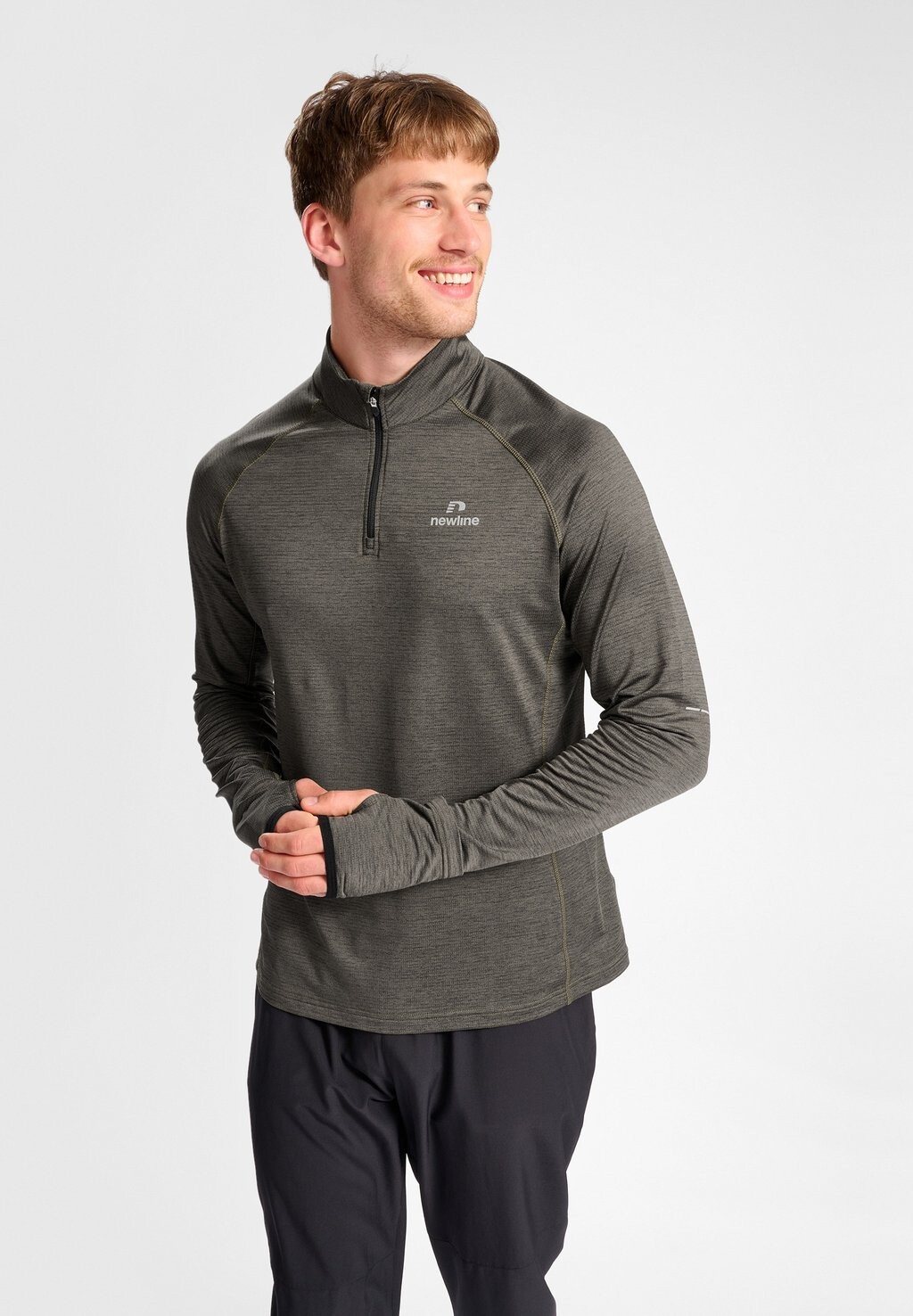 

Толстовка Nwlpace Half Zip Newline, цвет beluga melange