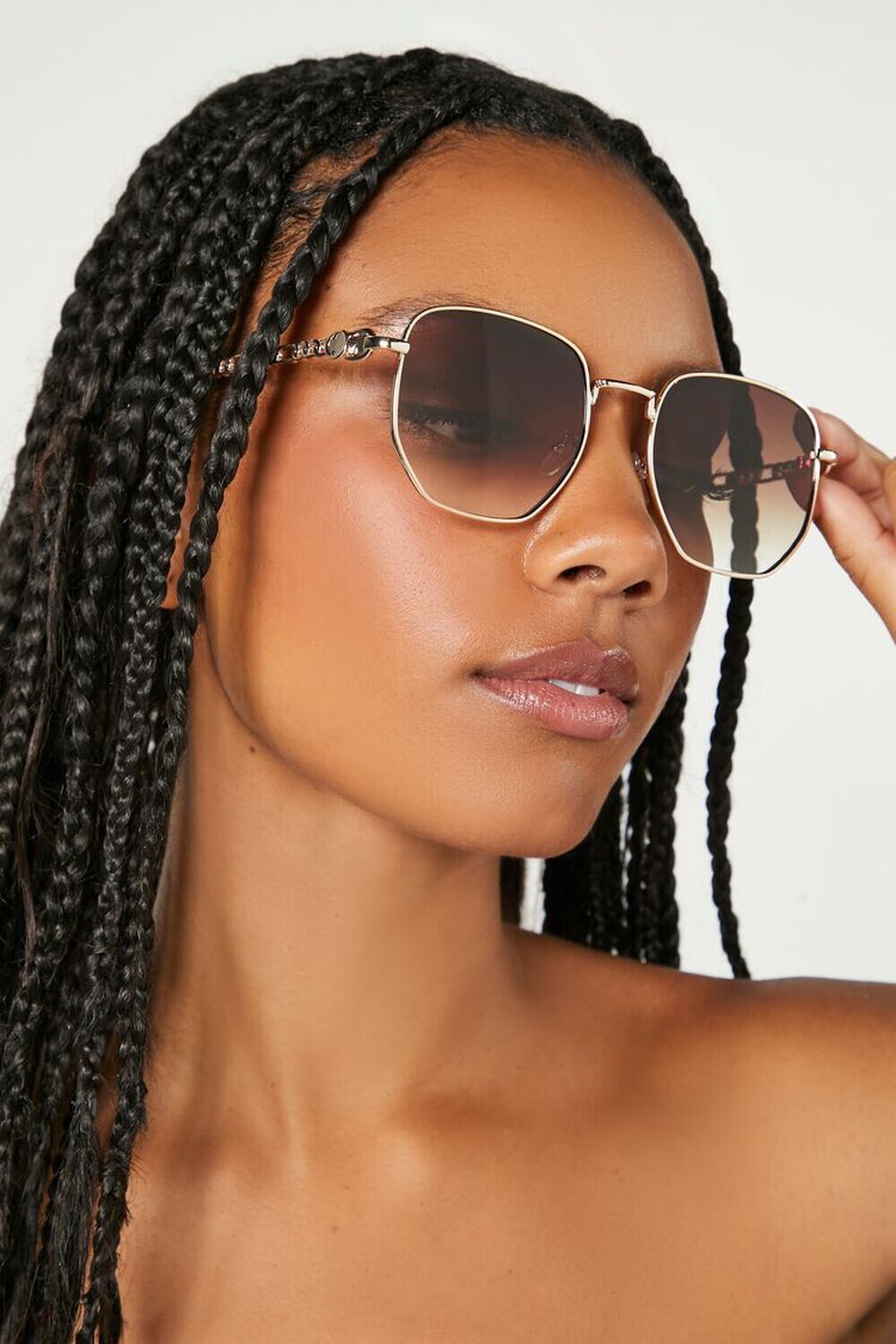 

Круглые затемненные солнцезащитные очки Forever 21, золотой