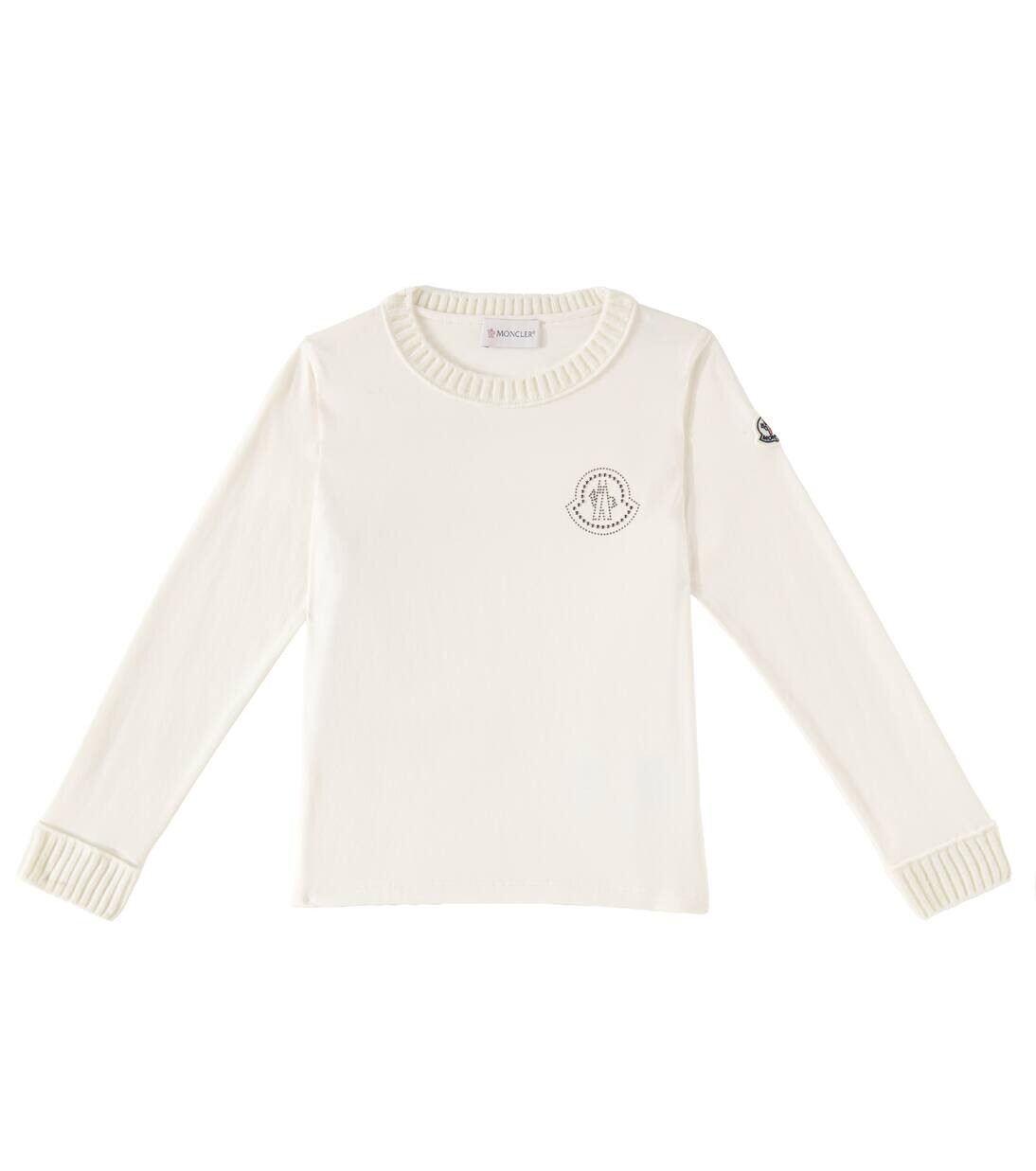 

Хлопковая толстовка с логотипом Moncler Enfant, белый