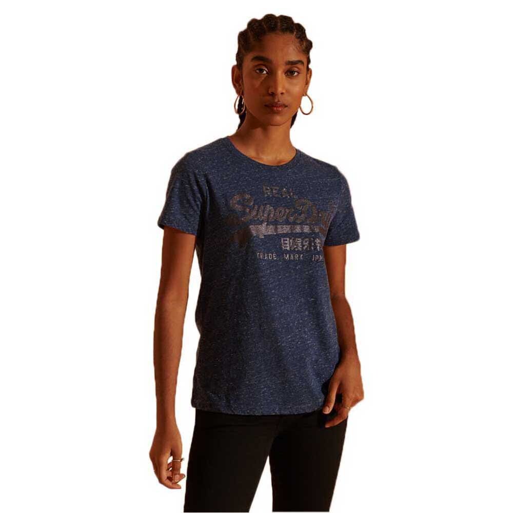 

Футболка с коротким рукавом Superdry Vintage Logo Tonal Glitter, синий