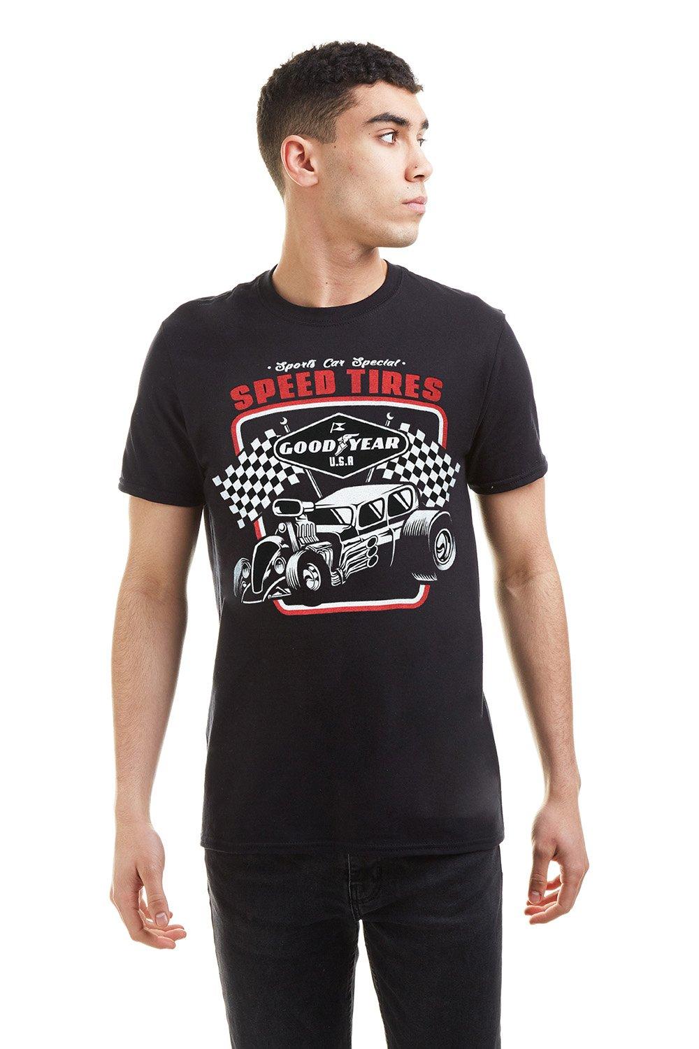Хлопковая футболка Goodyear Speed ​​Tires Petrol Heads, черный