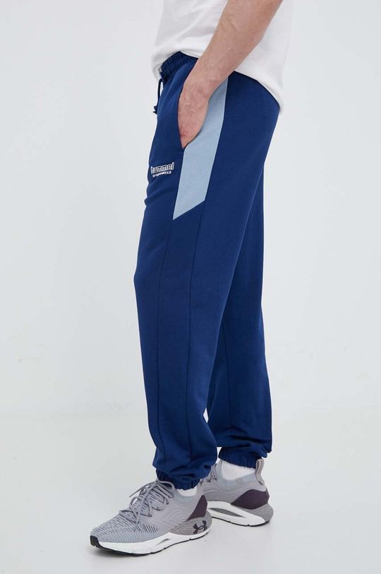 цена Хлопковые спортивные штаны Hummel, темно-синий