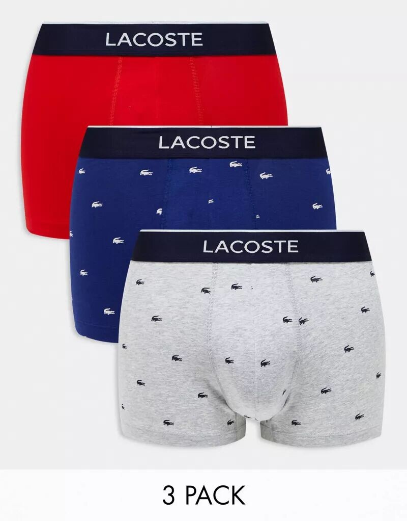 Набор из трех разноцветных плавок Lacoste Graphics цена и фото