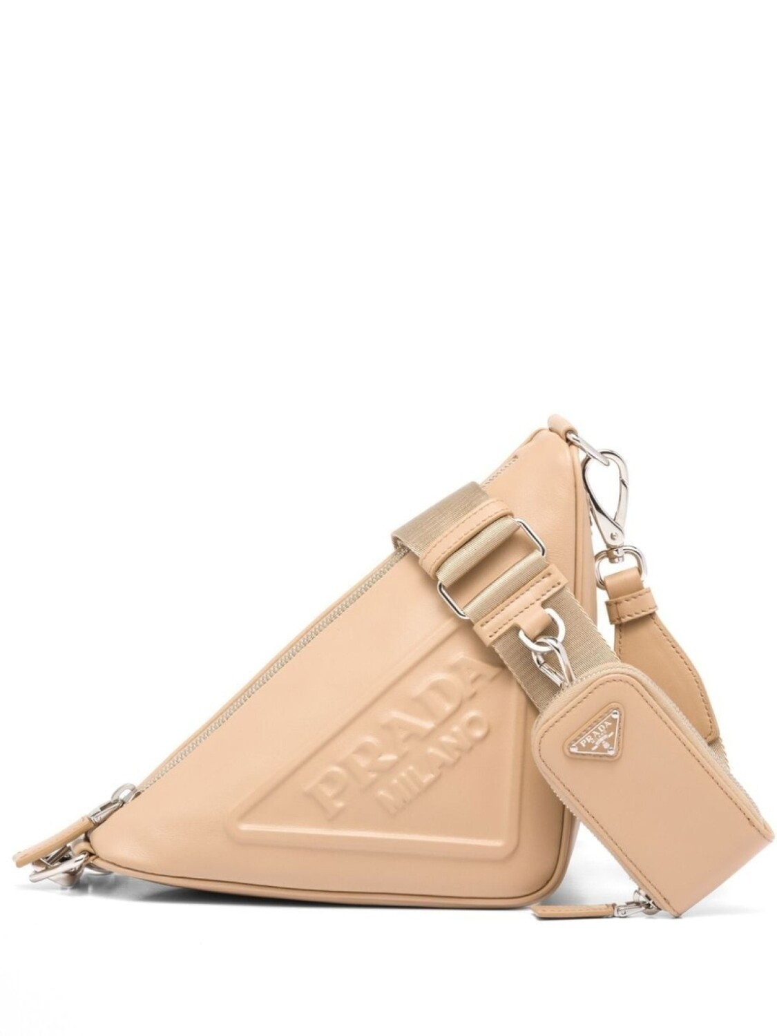 

Prada сумка на плечо с логотипом, нейтральный цвет
