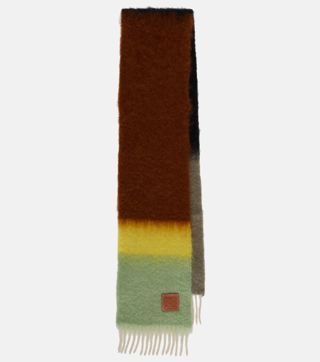 Полосатый шарф из мохера и шерсти Loewe, черный