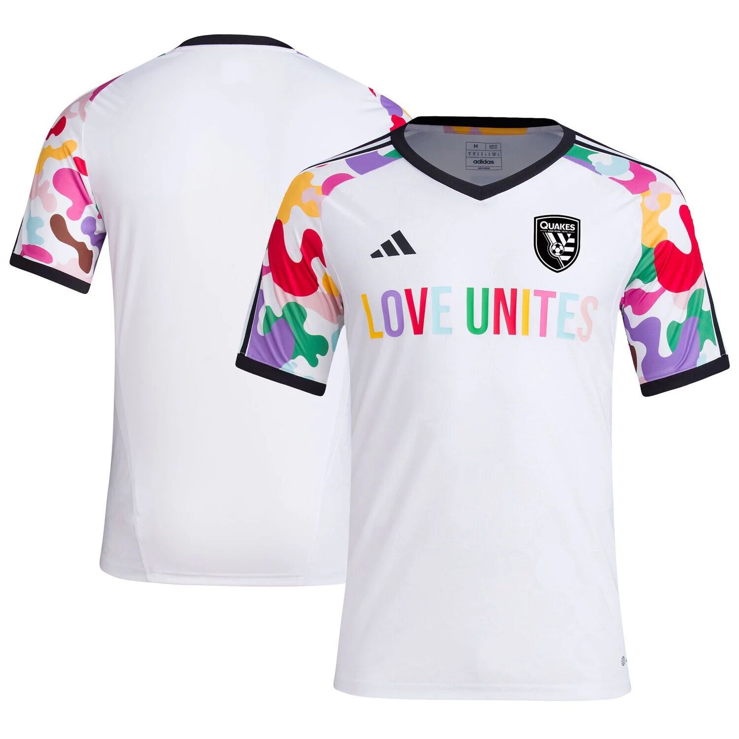

Мужская предматчевая футболка Adidas White San Jose Earthquakes 2023 Pride
