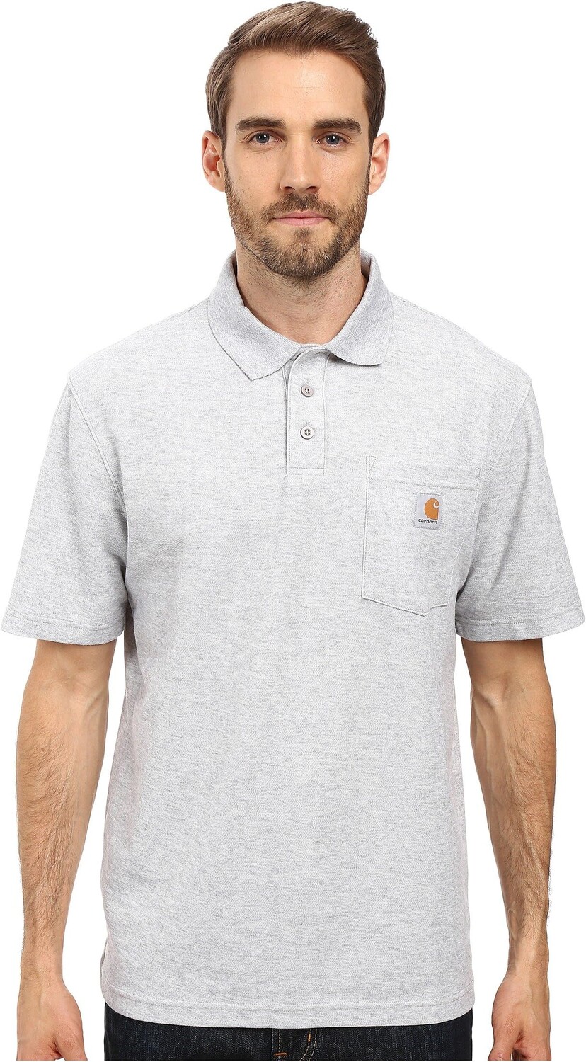 

Рубашка-поло Contractors Work Pocket Polo Carhartt, цвет Heather Gray