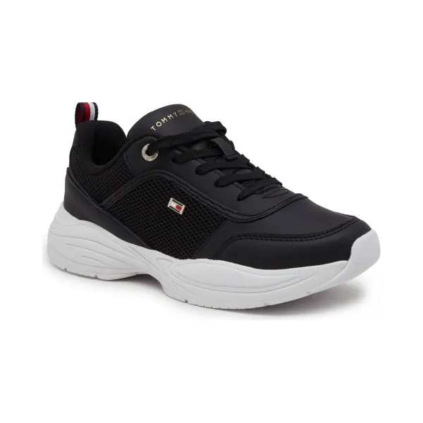 

Массивные беговые кроссовки с добавлением кожи Tommy Hilfiger, черный