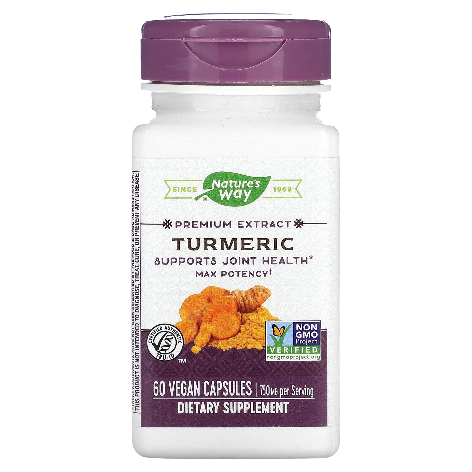 Nature's Way Turmeric Standardized Max Potency 750 mg 60 Vegetarian Capsules valerian extract standardized 60 vegetarian capsules