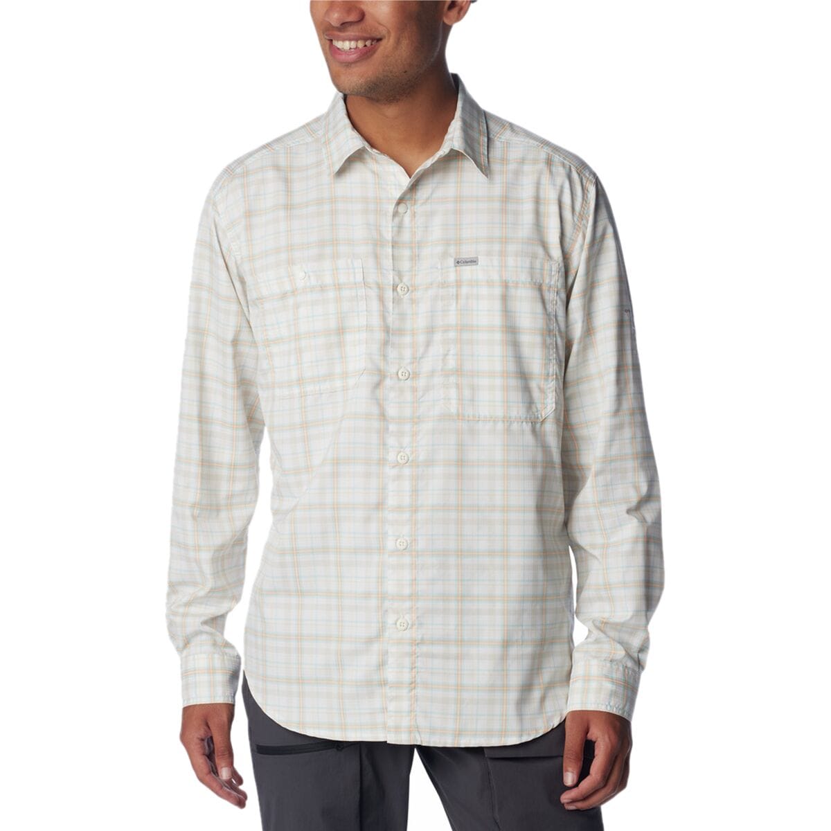 Рубашка в клетку с длинными рукавами silver ridge utility lite Columbia, цвет sea salt/multi plaid