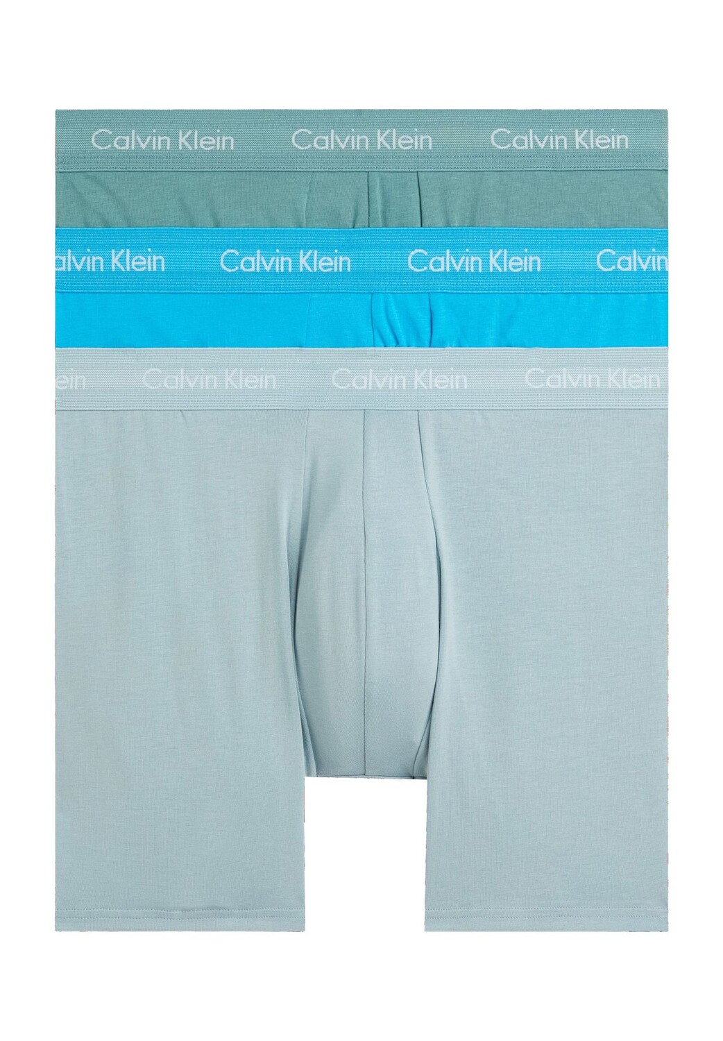 

Хлопковые трусы-стретч, 3 пары, мужские трусы с логотипом на поясе Calvin Klein, синий