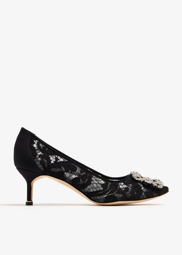 

Туфли Manolo Blahnik Hangisi Lace, черный